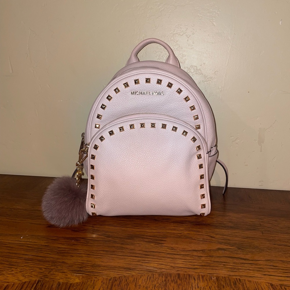 Michael Kors Blush Backpack with Gold Studs - Picture 3 of 9